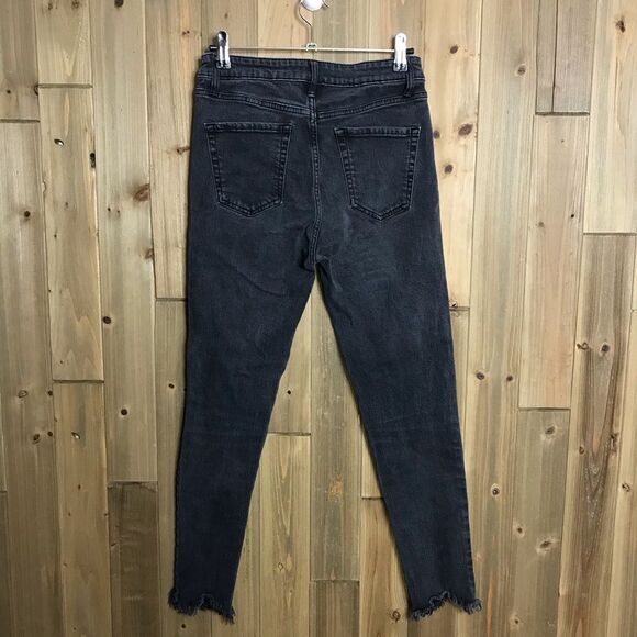 Wild Fable Faded Black Distressed Knee Raw Edge Skinny Jeans Sz 6 - Picture 6 of 16